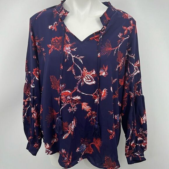41 Hawthorn long sleeve XL floral blouse oversized - Picture 1 of 6